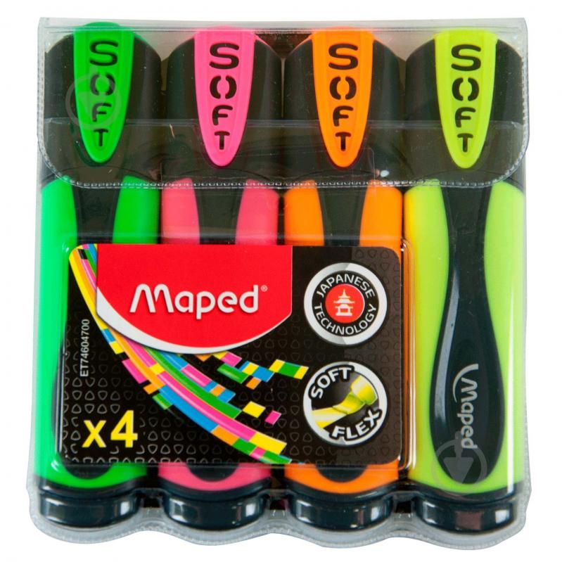 Набір маркерів Maped Maped Fluo Peps Ultra Soft MP.746047 різнокольоровий - фото 1 Набір маркерів Maped Maped Fluo Peps Ultra Soft MP.746047 різнокольоровий - фото 1