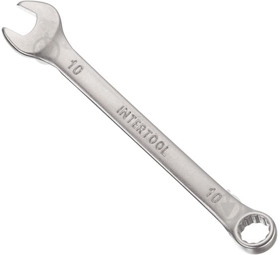 Ключ комбинированный Intertool 10мм Cr-V HT-1210 - фото 1
