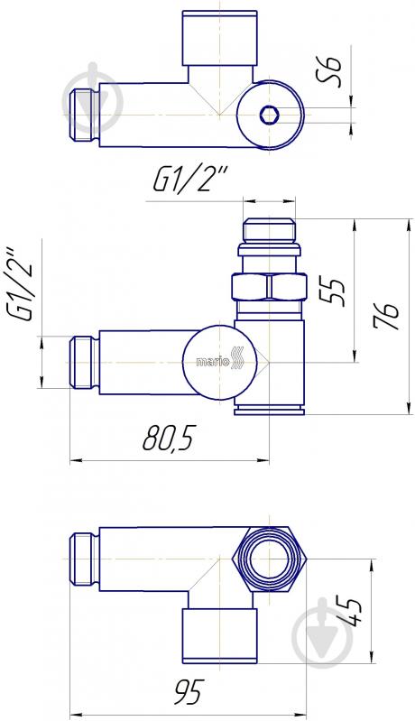 Кран угловой Mario под ТЭН графит - фото 2 Кран угловой Mario под ТЭН графит - фото 2