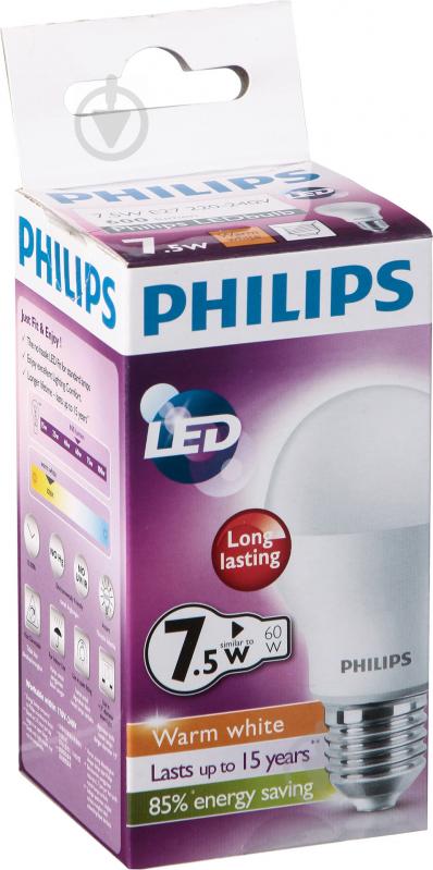 Лампа світлодіодна Philips LEDBulb 7,5 Вт A55 матова E27 230 В 3000 К 9,29E+11 - фото 2