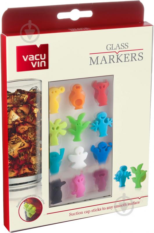 Ідентифікатори для келихів Glass Markers Party People 12 шт. 5989 Vacu Vin - фото 1