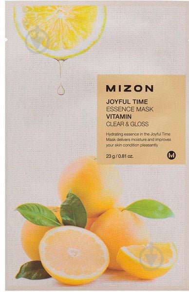 Маска для лица MIZON Joyful Time Essence Mask Vitamin Clear&Gloss 23 г 1 шт. - фото 1