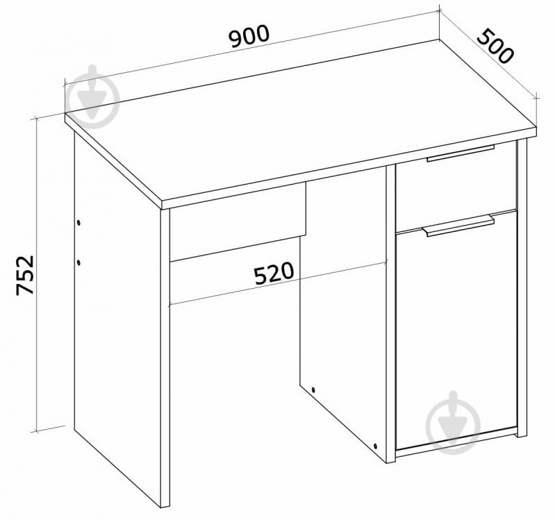 Стол письменный Грейд Туле 900х752х500 мм белый - фото 3