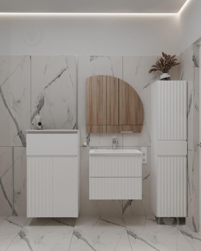 Тумба подвесная Сансервіс MARBLE-60 под умывальниу ELIT 60 белая - фото 2