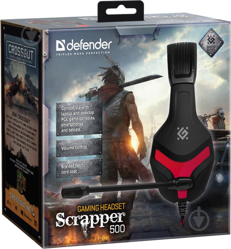 Гарнитура игровая Defender Scrapper 500 black/red (64500) - фото 8