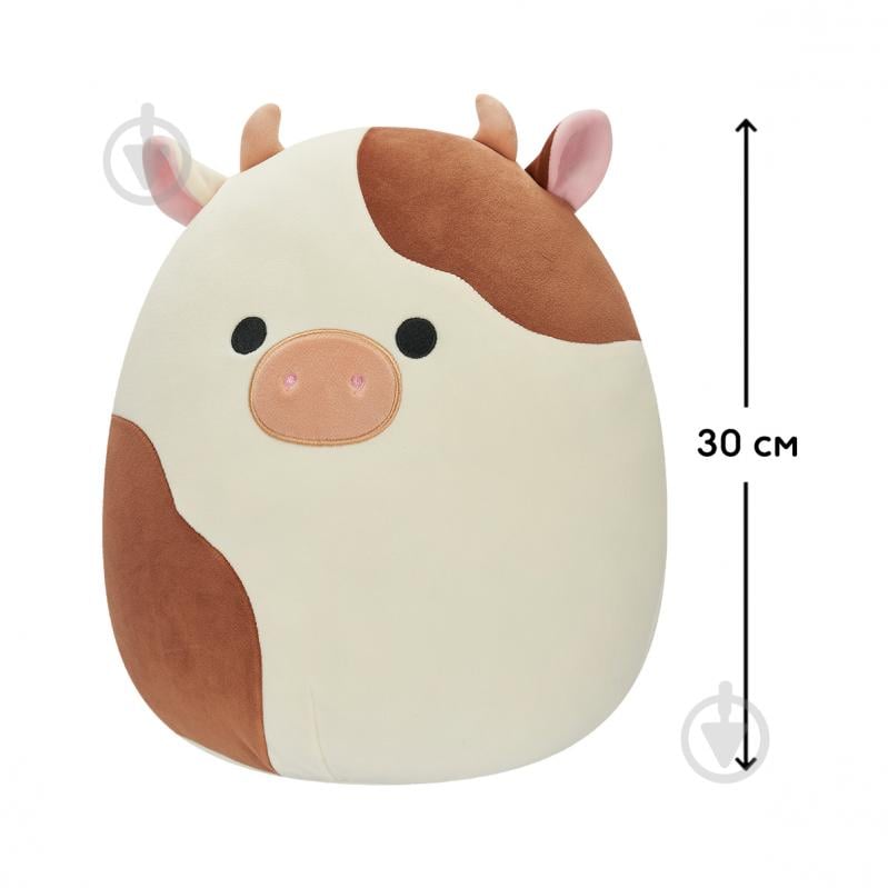 М'яка іграшка SQUISHMALLOWS Корівка Ронні 30 см бежевий із коричневим SQCR04170 - фото 2