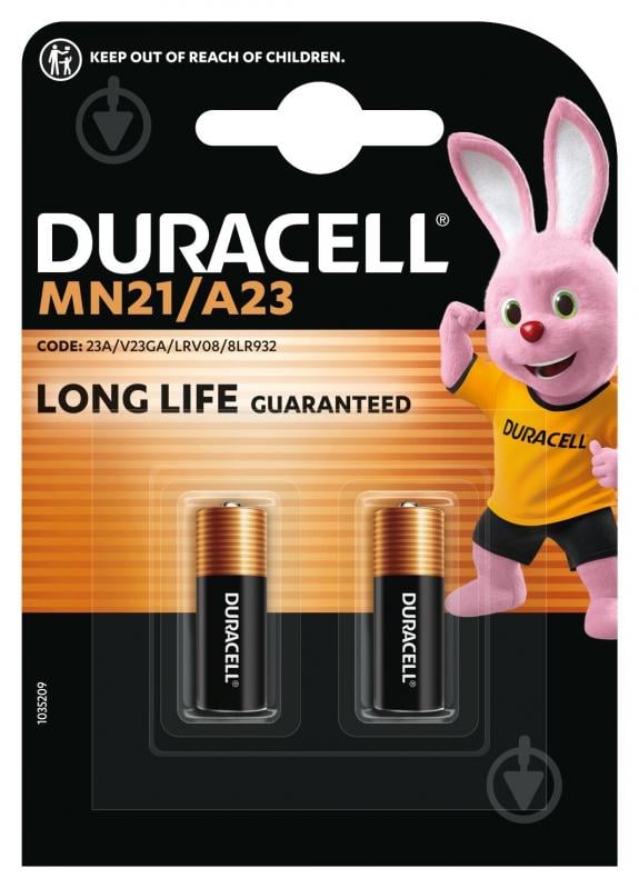 Батарейка щелочная Duracell специализированная A23/23A/V23GA/LRV08/8LR932 MN21 2 шт. - фото 2
