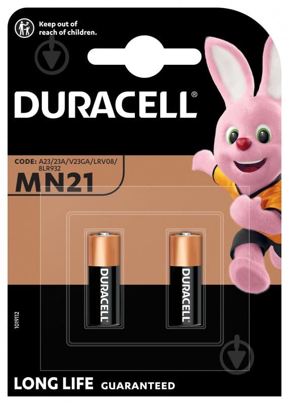 Батарейка Duracell MN21 BLN 01x10 A23 2 шт. - фото 1