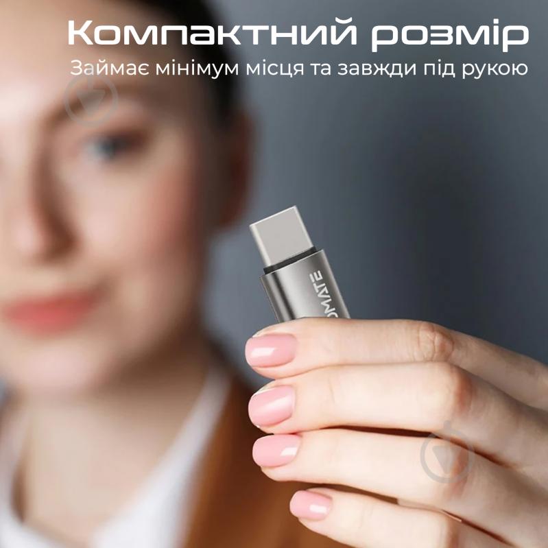 Переходник Promate Link-Ci Lightning to USB-C grey (link-ci) - фото 5