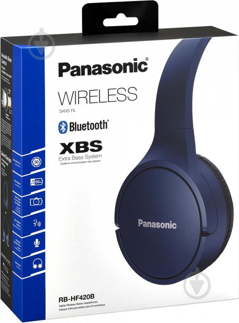 Наушники Panasonic blue (RB-HF420BGEA) Bluetooth - фото 5