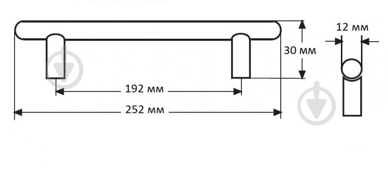 Меблева ручка рейлінгова DC DR 10A/192 G6 192 мм 92183 матовий хром - фото 2