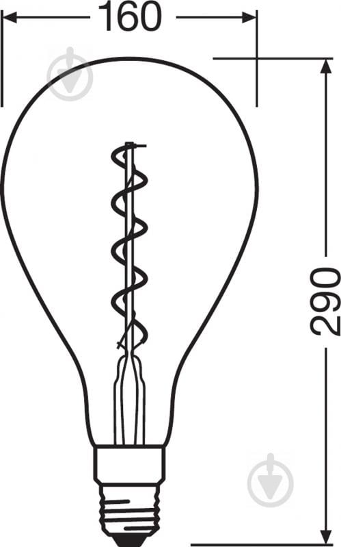 Лампа світлодіодна Osram Fil Vintage 1906 Led Grape A160 5 Вт E27 1800 К 220 В прозора 4058075269903 - фото 3