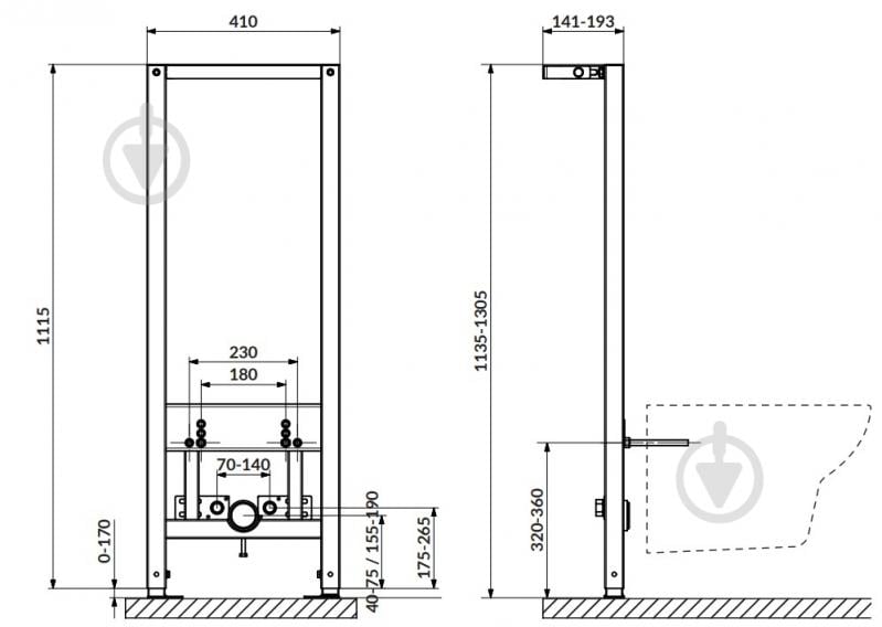 Инсталляционная система для биде Cersanit АQUA COAF1001256715 - фото 4