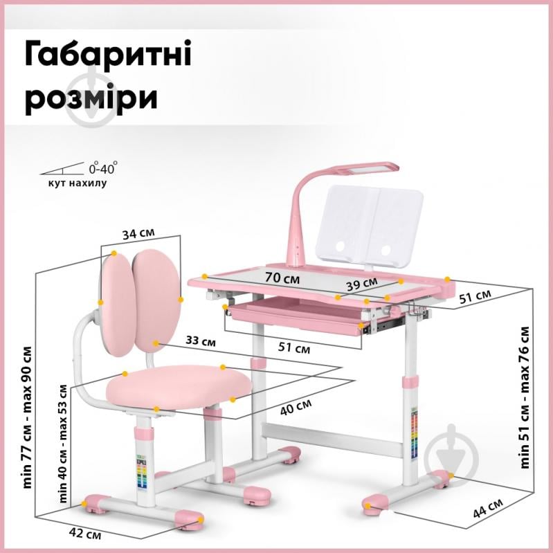 Комплект меблів дитячий ErgoKids BD-20 PN - фото 5