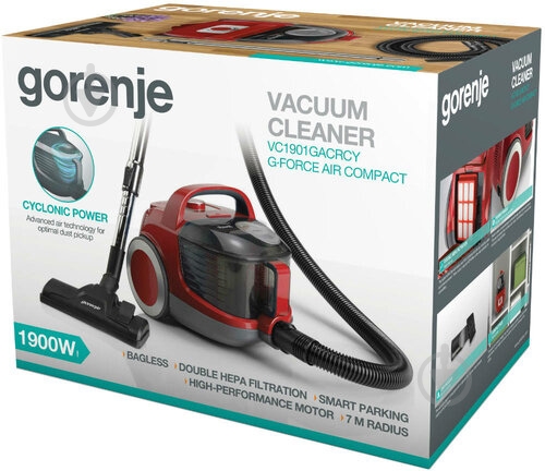Пылесос Gorenje VC1901GACRCY - фото 4 Пылесос Gorenje VC1901GACRCY - фото 4