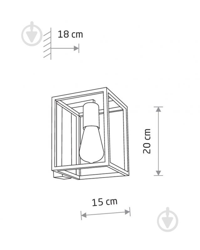 Бра Nowodvorski Crate 1x60 Вт E27 черный 9046 - фото 2