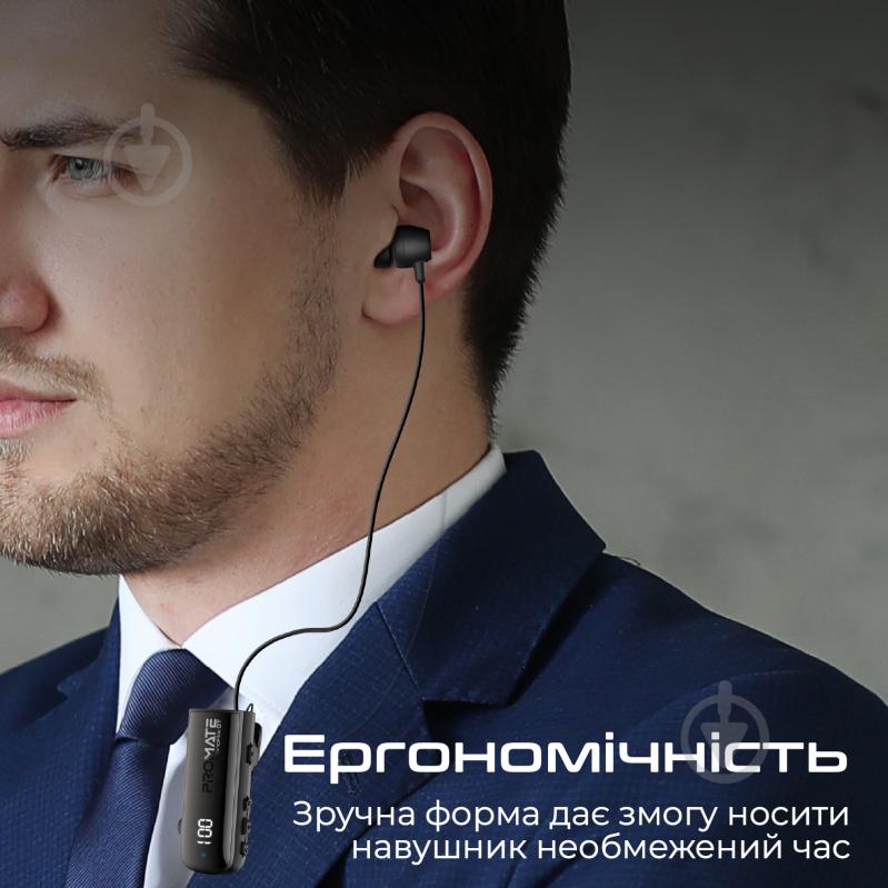 Bluetooth-гарнитура Promate Monoflix-bt black (monoflix-bt.black) - фото 7