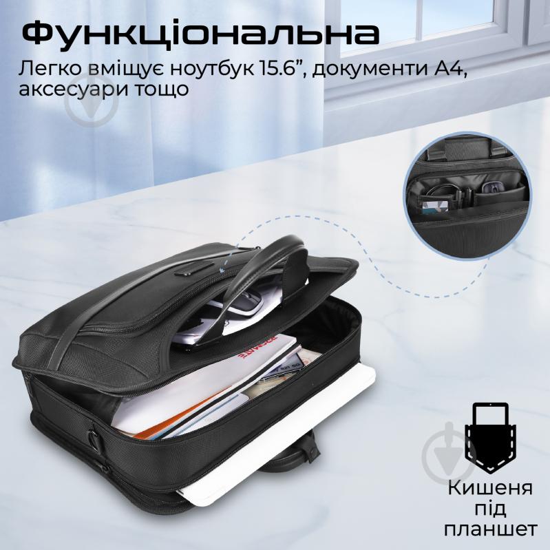 Сумка для ноутбука Promate Paramount-MB 15.6" black (paramount-mb) - фото 2