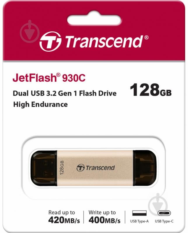 Флешпам'ять Transcend 930C 128 ГБ USB 3.2 USB Type-C gold (TS128GJF930C) - фото 10