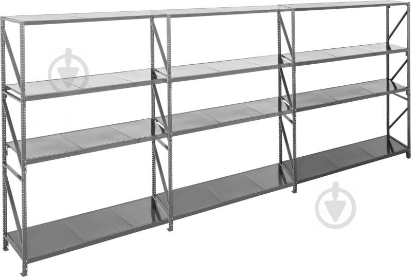 Стеллаж металлический KIEVMODERN Апполо 2400x556x550 мм серый металл полки 12 шт. краска - фото 1