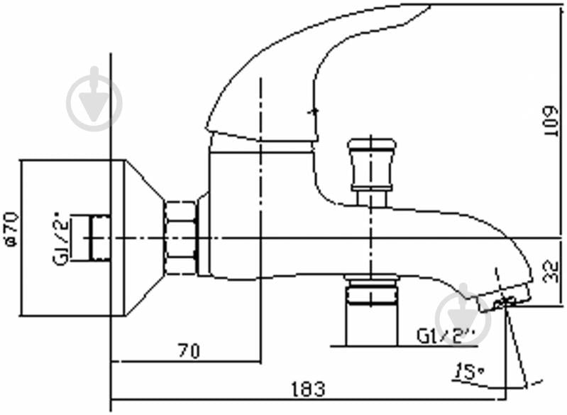 Смеситель для ванны Mixxen Ирида HB6540240C - фото 2 Смеситель для ванны Mixxen Ирида HB6540240C - фото 2