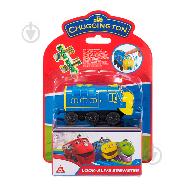 Паровозик Chuggington Брюстер с механической функцией и пазлом EU890302 - фото 1