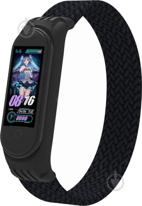 Ремешок Armorstandart Braided Solo Loop для Xiaomi Mi Band 4/5/6 Black size S (ARM59177) - фото 1