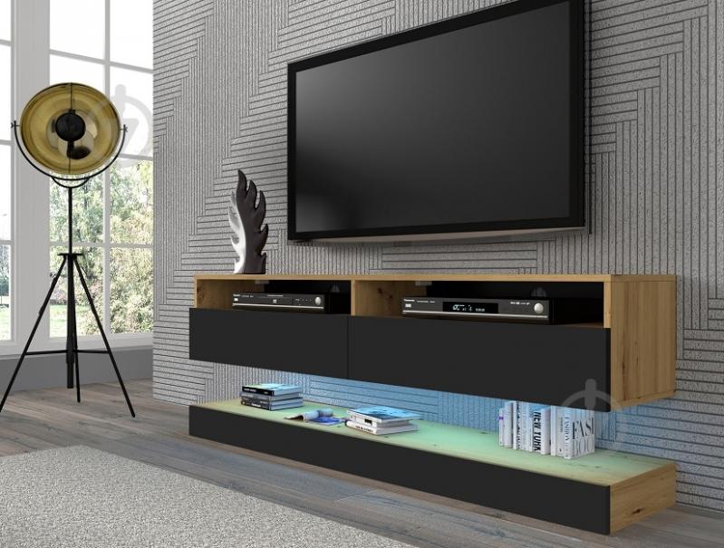 Тумба під ТВ BIM Furniture Duo 2д 1600x300x340 мм дуб артізан/чорний матовий (TV_STAND_DUO_160_PLATFORM_ARTI) - фото 4 Тумба під ТВ BIM Furniture Duo 2д 1600x300x340 мм дуб артізан/чорний матовий (TV_STAND_DUO_160_PLATFORM_ARTI) - фото 4