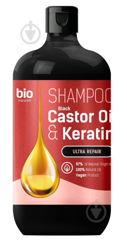 Шампунь Bio Naturell Black Castor Oil & Keratin 946 мл 974 г - фото 1