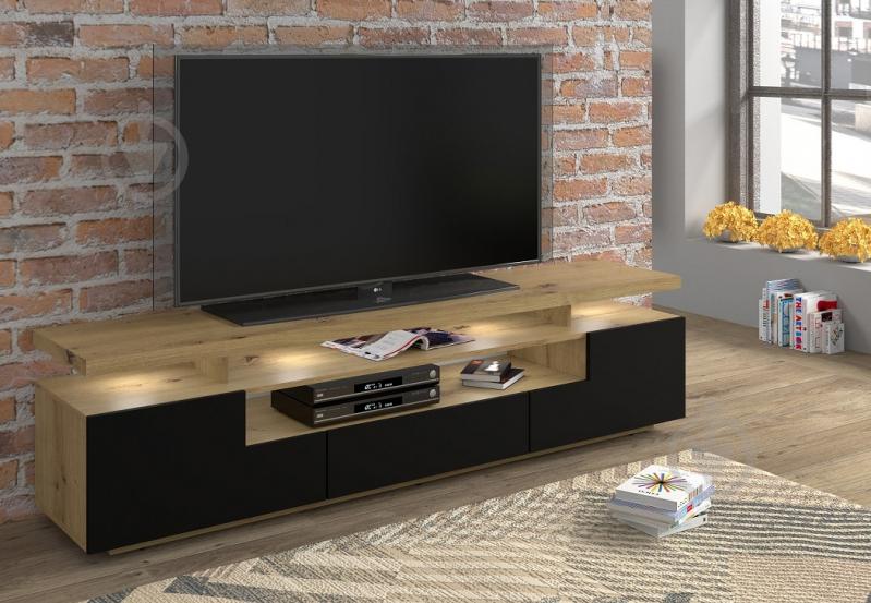 Тумба под ТВ BIM Furniture Eva 2д1ш 1800x510x420 мм дуб артизан/черный матовый (EVA_180_ARTISAN_OAK_BLACK_MAT_) - фото 2 Тумба под ТВ BIM Furniture Eva 2д1ш 1800x510x420 мм дуб артизан/черный матовый (EVA_180_ARTISAN_OAK_BLACK_MAT_) - фото 2