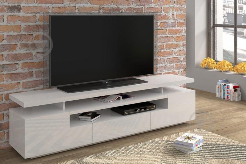 Тумба під ТВ BIM Furniture Eva 3д 1950x510x420 мм білий матовий/білий глянець(TV_STAND_EVA_195_WHITE_GLOSS) - фото 4 Тумба під ТВ BIM Furniture Eva 3д 1950x510x420 мм білий матовий/білий глянець(TV_STAND_EVA_195_WHITE_GLOSS) - фото 4