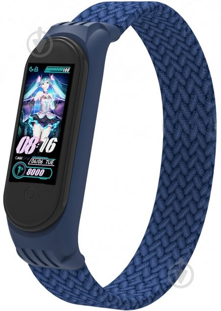 Ремінець Armorstandart Braided Solo Loop для Xiaomi Mi Band 4/5/6 Blue size S (ARM59178) - фото 3