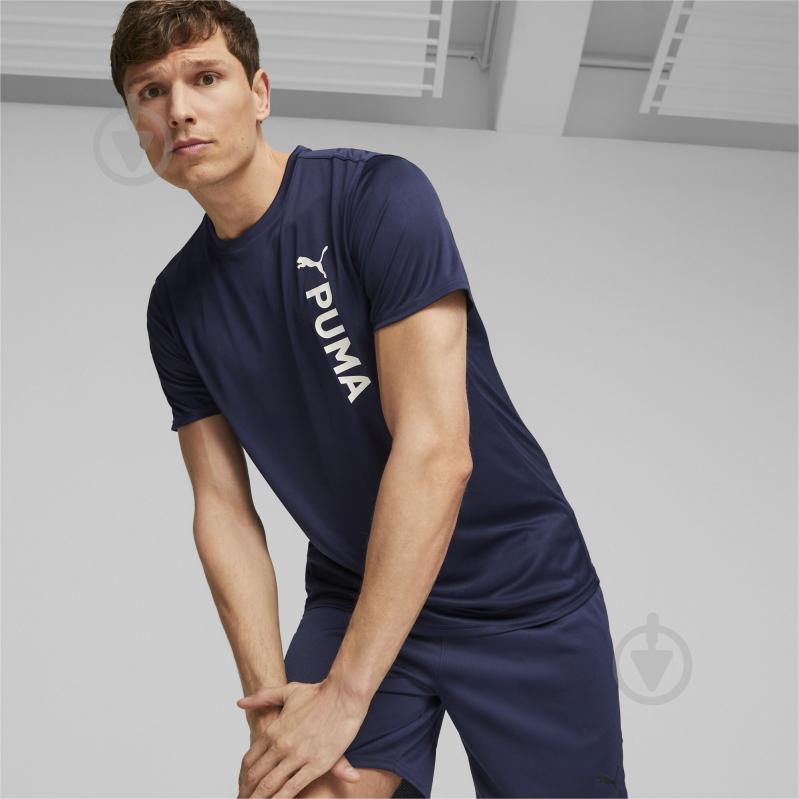 Футболка Puma PUMA FIT POLY LOGO TEE 52384306 р.L синій - фото 3