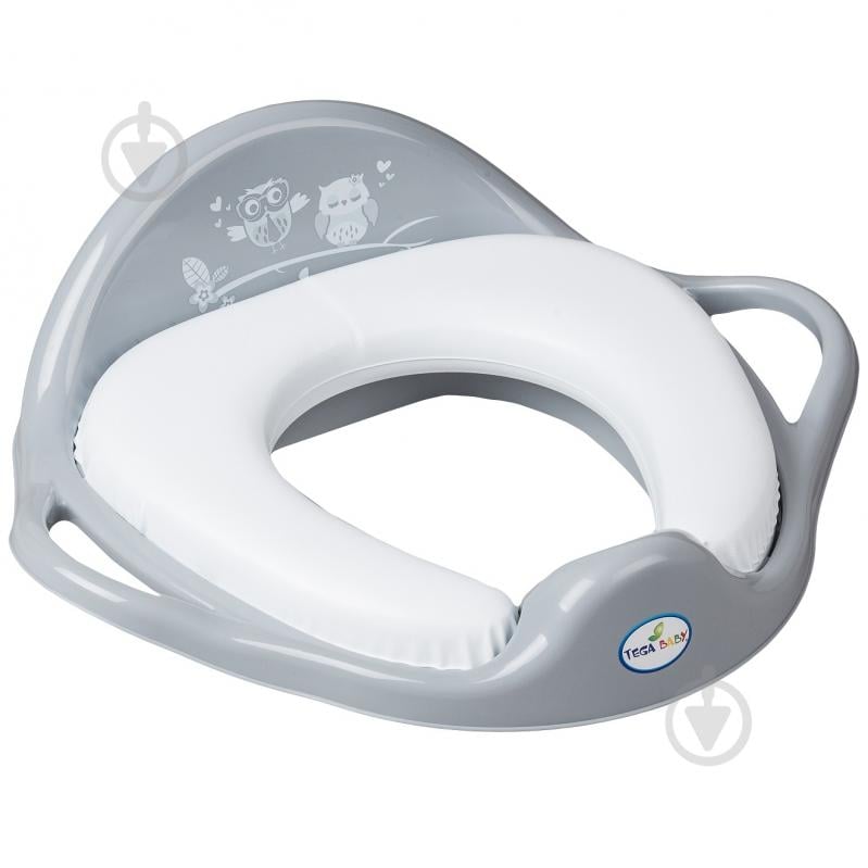 Накладка дитяча на унітаз Tega baby М'яке Сова, Сірий - фото 1 Накладка дитяча на унітаз Tega baby М'яке Сова, Сірий - фото 1
