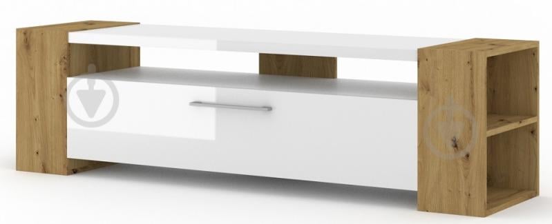 Тумба под ТВ BIM Furniture Livia 1д 1600x420x400 мм дуб артизан(LIVIA160_ARTISAN_WHITE_GLOSS) - фото 1 Тумба под ТВ BIM Furniture Livia 1д 1600x420x400 мм дуб артизан(LIVIA160_ARTISAN_WHITE_GLOSS) - фото 1