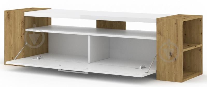 Тумба под ТВ BIM Furniture Livia 1д 1600x420x400 мм дуб артизан(LIVIA160_ARTISAN_WHITE_GLOSS) - фото 2 Тумба под ТВ BIM Furniture Livia 1д 1600x420x400 мм дуб артизан(LIVIA160_ARTISAN_WHITE_GLOSS) - фото 2