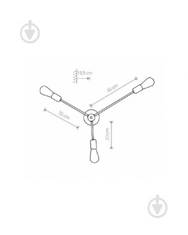 Бра Nowodvorski Mill 3x60 Вт E27 чорний 9136 - фото 2