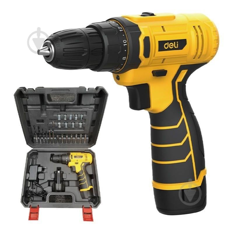Шуруповерт аккумуляторный Deli с набором EDL-DZ12-6A2 - фото 1 Шуруповерт аккумуляторный Deli с набором EDL-DZ12-6A2 - фото 1