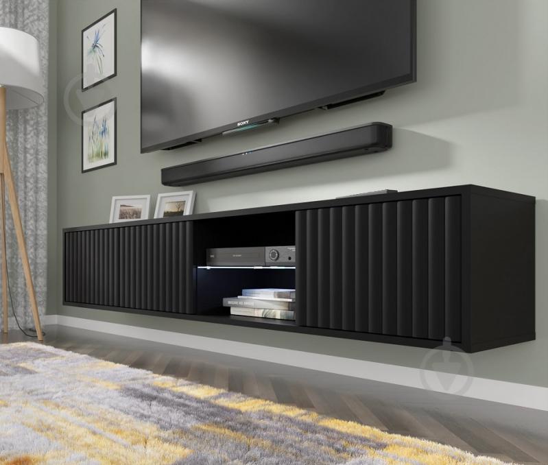 Тумба под ТВ BIM Furniture Mita 3д 1560x310x310 мм черный матовый(MITA_TV_STAND_156_BLACK_MAT) - фото 5 Тумба под ТВ BIM Furniture Mita 3д 1560x310x310 мм черный матовый(MITA_TV_STAND_156_BLACK_MAT) - фото 5