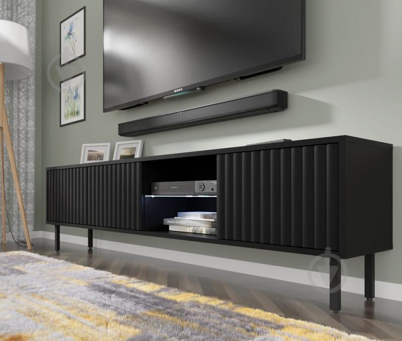 Тумба под ТВ BIM Furniture Mita 3д 1560x310x310 мм черный матовый(MITA_TV_STAND_156_BLACK_MAT) - фото 7 Тумба под ТВ BIM Furniture Mita 3д 1560x310x310 мм черный матовый(MITA_TV_STAND_156_BLACK_MAT) - фото 7