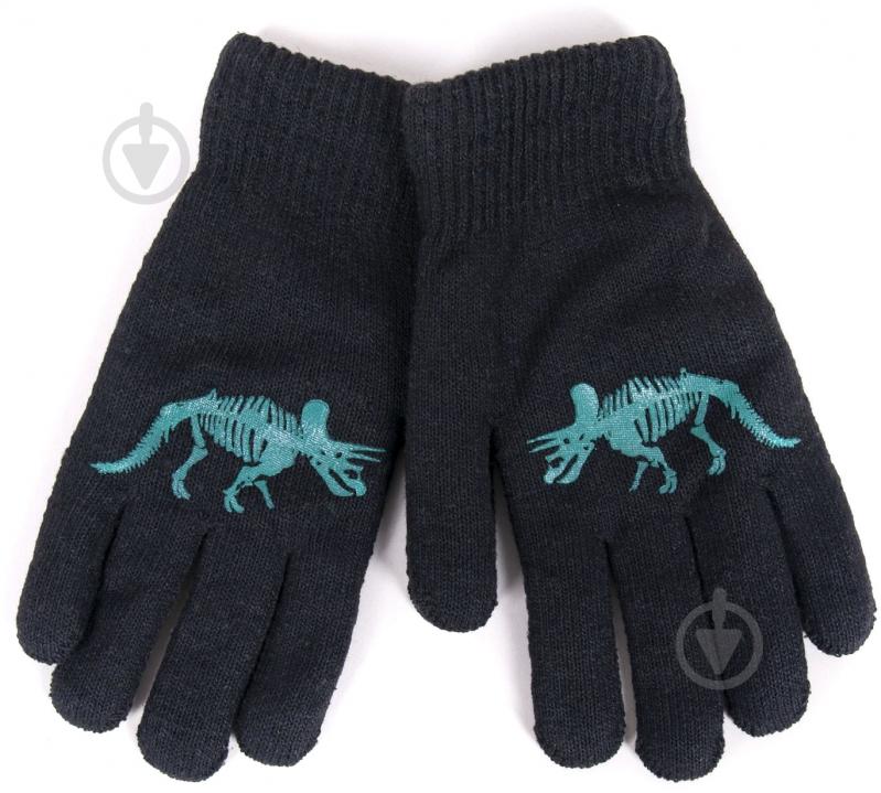 Варежки YO! динозавр р.18 черный - фото 1