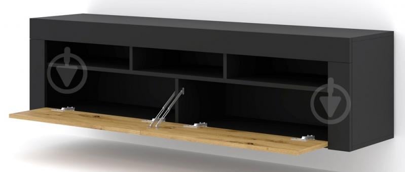 Тумба под ТВ BIM Furniture Moreno 2д 1600x430x350 мм черный матовый/дуб артизан (MORENO_RTV_160_CM_DA) - фото 2 Тумба под ТВ BIM Furniture Moreno 2д 1600x430x350 мм черный матовый/дуб артизан (MORENO_RTV_160_CM_DA) - фото 2