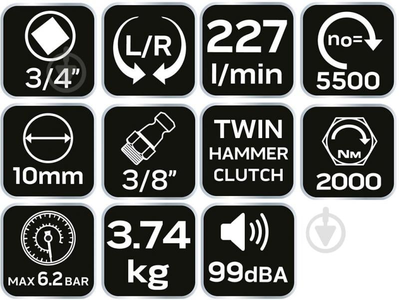 Гайковерт пневматический NEO tools 14-008 - фото 6 Гайковерт пневматический NEO tools 14-008 - фото 6