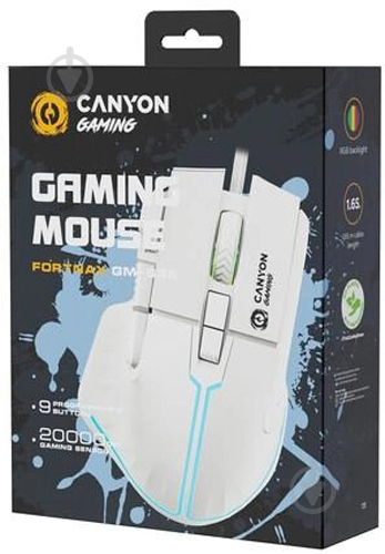 Миша Canyon Fortnax GM-636 RGB Wired white (CND-SGM636W) - фото 6