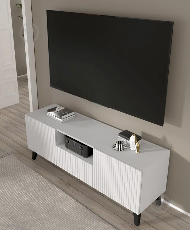 Тумба под ТВ BIM Furniture Ravenna 2д1ш 1500x560x420 мм черный матовый/белый (RAVENNA_PB_FOILED_MDF_TV_STAND) - фото 3 Тумба под ТВ BIM Furniture Ravenna 2д1ш 1500x560x420 мм черный матовый/белый (RAVENNA_PB_FOILED_MDF_TV_STAND) - фото 3