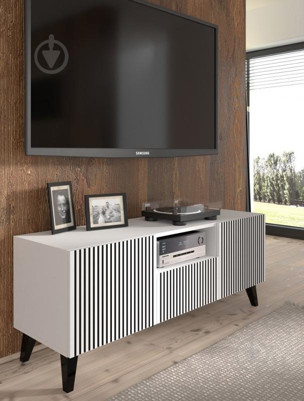 Тумба под ТВ BIM Furniture Ravenna 2д1ш 1500x560x420 мм черный/белый матовый (RAVENNA_P_PAINTED_MDF_TV_STAND) - фото 7 Тумба под ТВ BIM Furniture Ravenna 2д1ш 1500x560x420 мм черный/белый матовый (RAVENNA_P_PAINTED_MDF_TV_STAND) - фото 7
