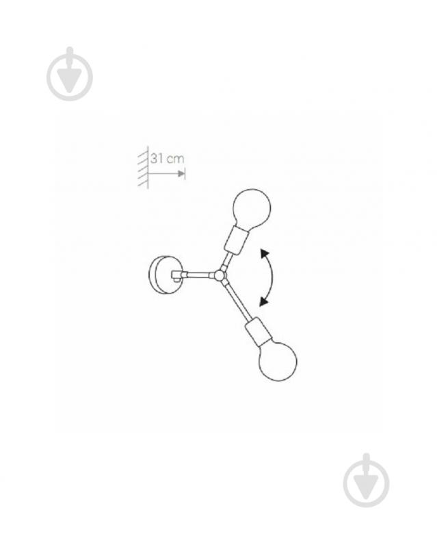 Бра Nowodvorski Twig 2x60 Вт E27 черный 9141 - фото 2