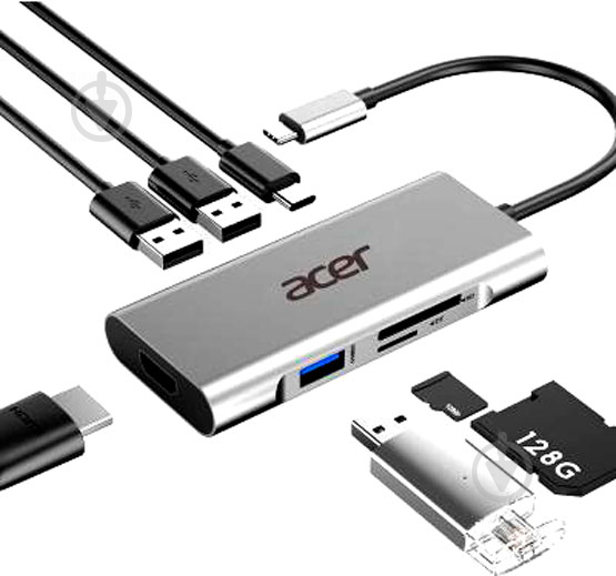 Док-станція Acer 7-in-1 Type C dongle (HP.DSCAB.001) - фото 2