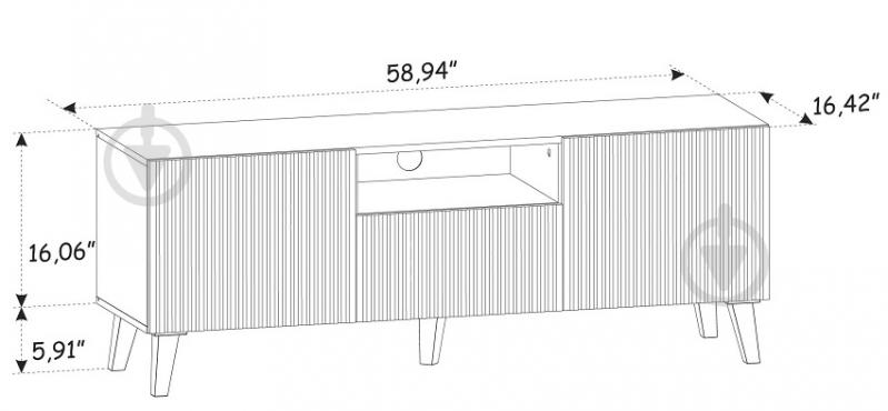 Тумба під ТВ BIM Furniture Ravenna 2д1ш 1500x560x420 мм чорний матовий/золотий/дуб артізан (RAVENNA_P_PAINTED_MDF_TV_STAND) - фото 3 Тумба під ТВ BIM Furniture Ravenna 2д1ш 1500x560x420 мм чорний матовий/золотий/дуб артізан (RAVENNA_P_PAINTED_MDF_TV_STAND) - фото 3