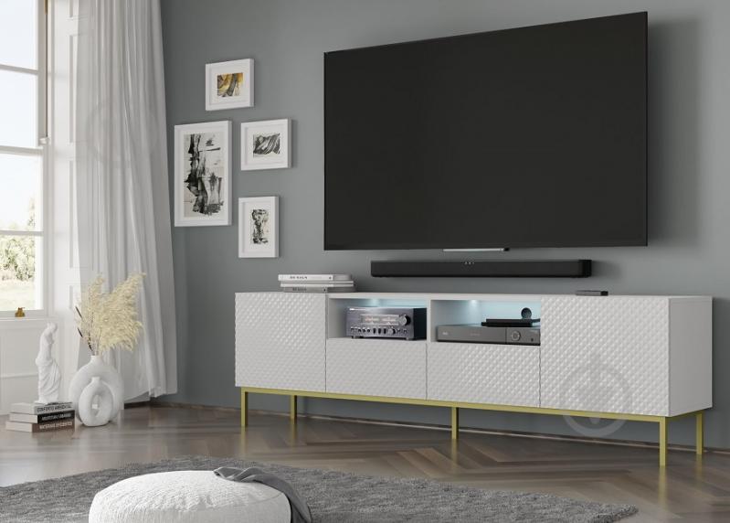 Тумба под ТВ BIM Furniture Ravenna 2д1ш 2000x580x420 мм золотой/белый (RAVENNA_CCK_DIAMOND_MDF_HG_TV_) - фото 5